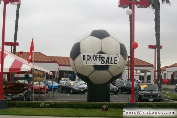 40' by 100' Standard Tent - Penske Toyota Inflatable Soccer Balls